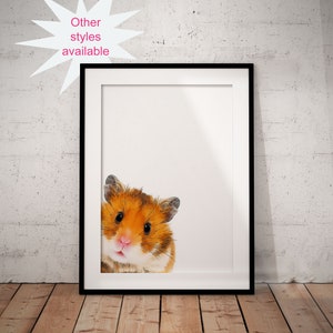 Cute Hamster Print, Cute Hammie Wall Art, Hamster Art, Cheeky Hammie Wall Decor, Hamster Gift, Home Decor, Unframed