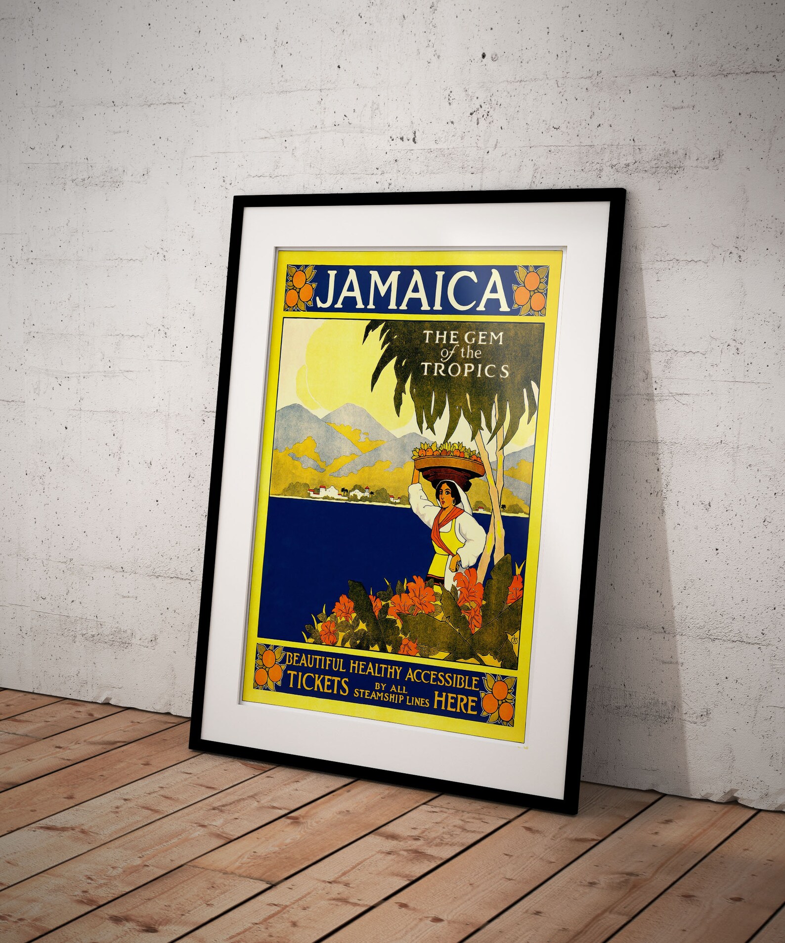 Jamaica Print Remastered Vintage Travel Art Poster Jamaica Etsy