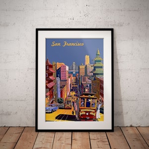 Vintage Travel Print, San Francisco Print, Remastered Print, San Francisco Poster, Travel Poster, Travel Home Decor, Unframed