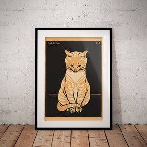 Art Nouveau Print, Ginger Cat, Julie De Graag, Remastered Art Print, Cat Lover Gift, Home Decor