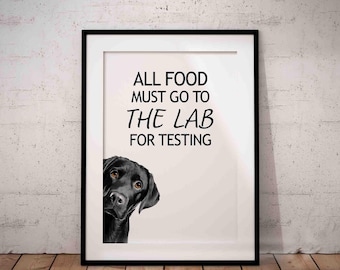 Black Labrador Giclée Print – Funny Peeking Lab Art, UNFRAMED
