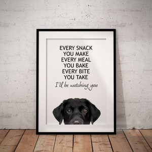 Every Meal You Make Black Labrador Giclée Art Print, Peeking, Unframed