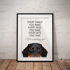 Dachshund Art Print, Funny Sausage Dog, Giclée Unframed Print