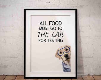 Unframed White Labrador Wall Art – Peeking Dog Giclée Print – Funny Lab Illustration – Unframed Pet Portrait – A6 - A2 Sizes