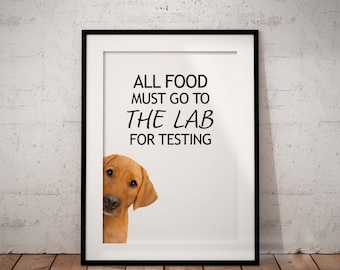 Peeking Red Fox Labrador Giclée Art Print, Food Lab Decor, Unframed