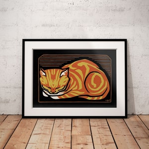 Art Nouveau Print, Ginger Cat, Julie De Graag, Remastered Art Print, Cat Lover Gift, Home Decor, UNFRAMED