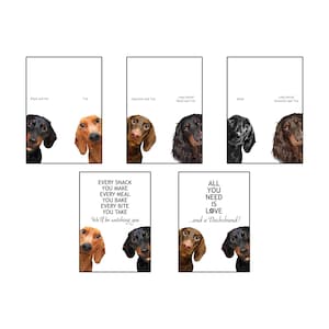 2 Sausage Dogs Giclée Art Print On A White Background With Optional Personalisation, UNFRAMED