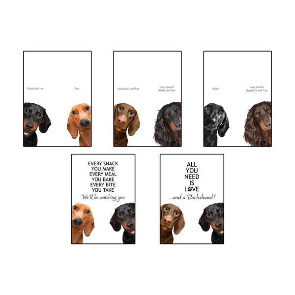 2 Sausage Dogs Giclée Art Print On A White Background With Optional Personalisation, UNFRAMED