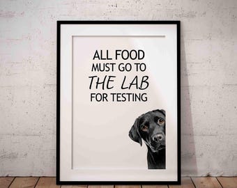 Black Labrador 'Lab Test' Giclée Art Print – UNFRAMED