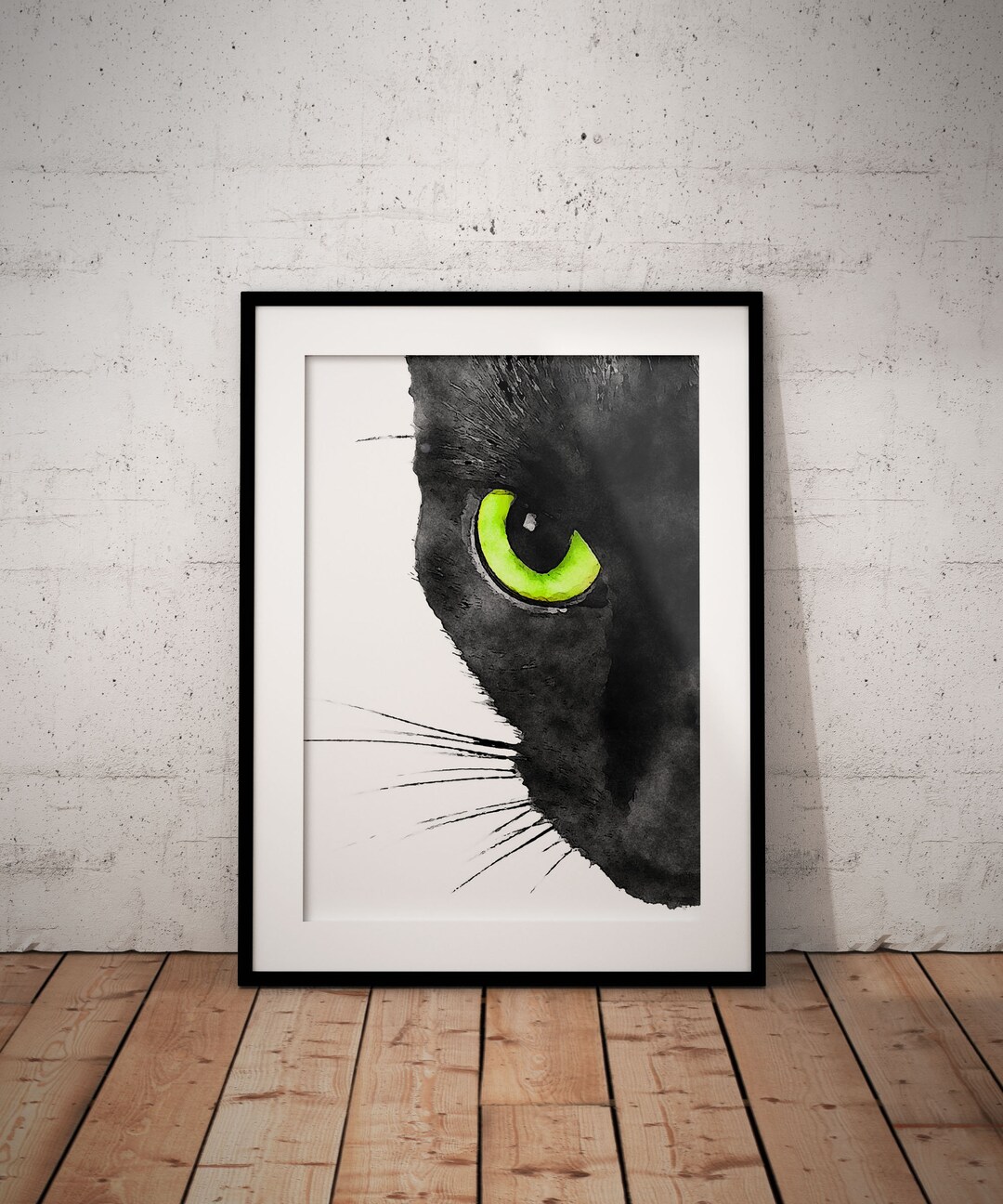Black Cat Print Wall Art Poster Art Print Cat Print Wall Decor Wall Art ...