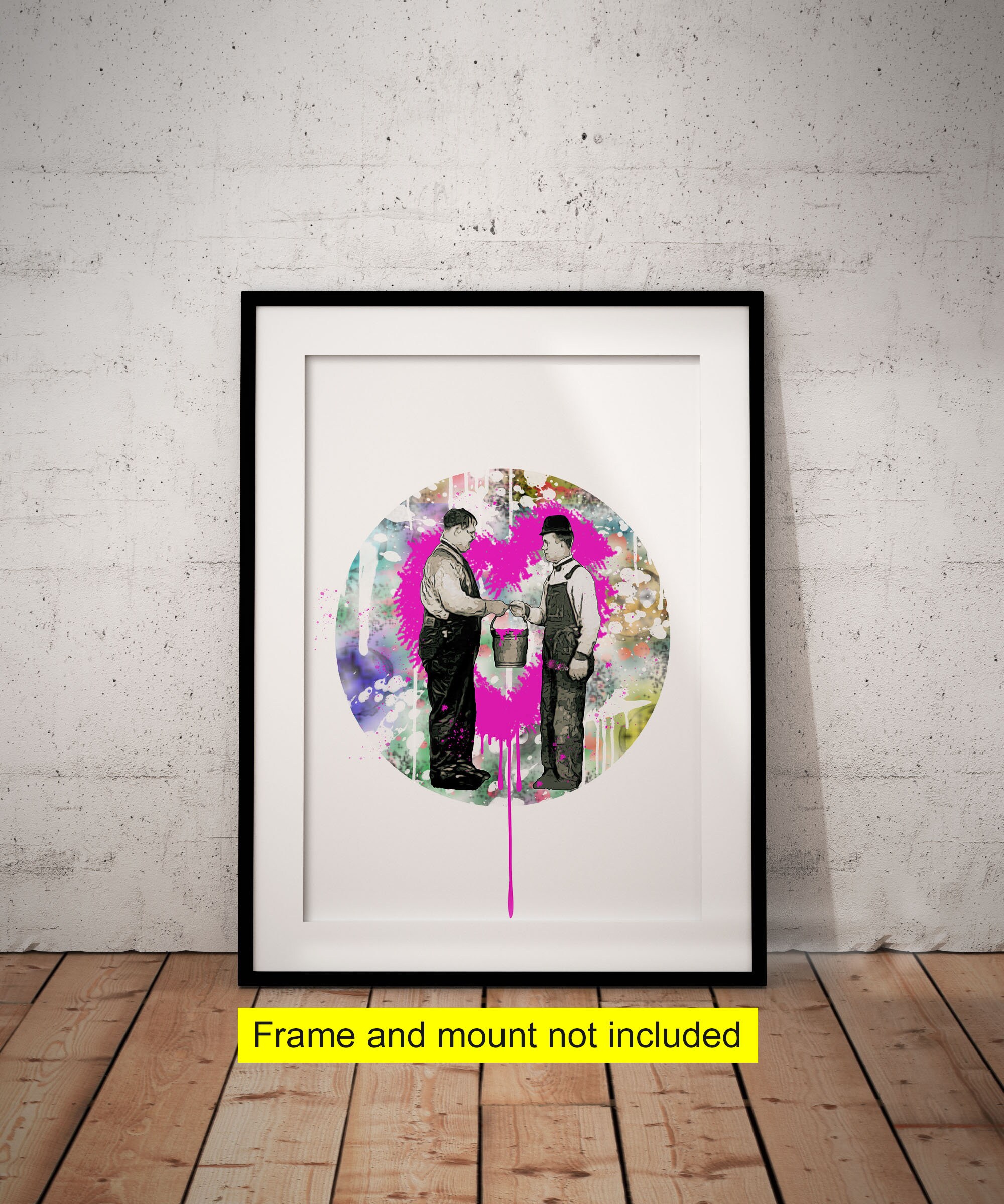Graffiti Pop Art Fusion Print Laurel And Hardy Mr Brainwash Etsy