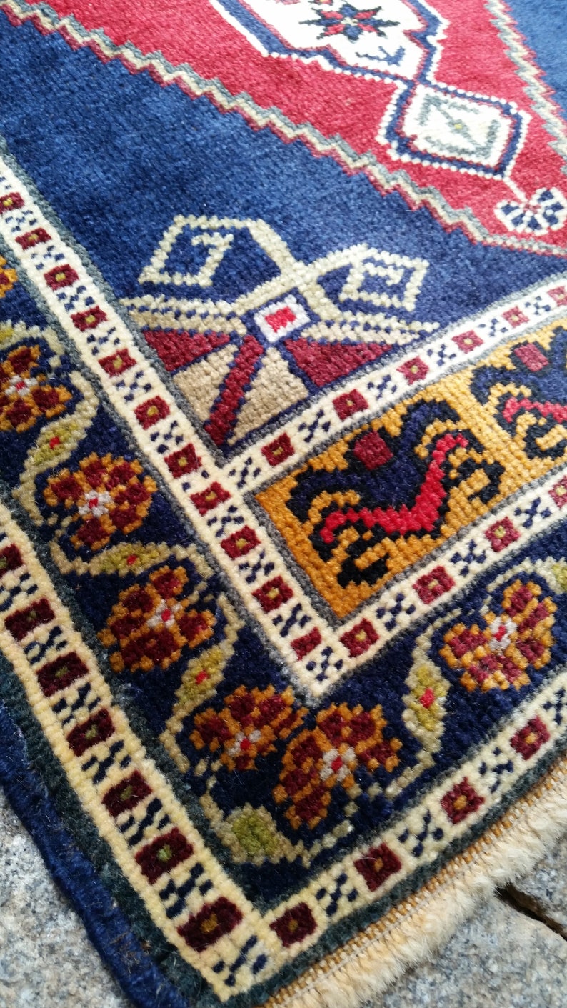 Yastik Door Mat,1.8x3.4 ft Oushak Rug boho decor rug Turkish small rug Oriental Small Anatolia Rugs Vintage Small Turkish Rug wool rug