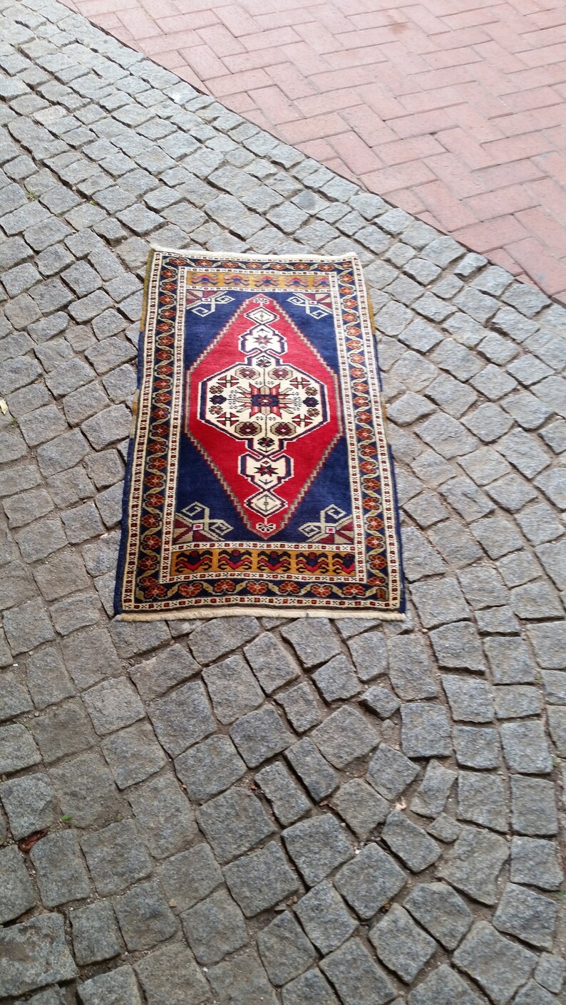 Yastik Door Mat,1.8x3.4 ft Oushak Rug boho decor rug Turkish small rug Oriental Small Anatolia Rugs Vintage Small Turkish Rug wool rug