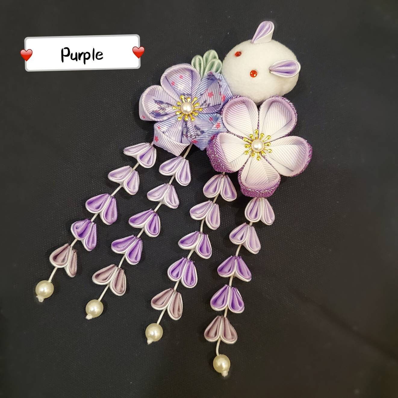 Handmade Kanzashi Cherry Blossom Sakura Flowers Hair Clip Barrette