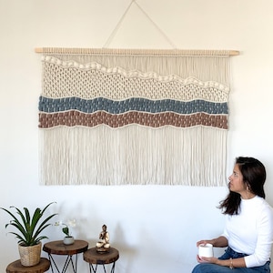 Extra Large Macrame Wall Hanging, Woven Wall Tapestry, Bohemian Art Decoration, Tapestry Wall Hanging, Large Wall Art Oversized Horizontal