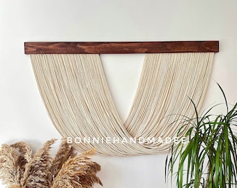 Grote Macrame muur opknoping, Boho Wall Decor, Macrame garen opknoping, tapijt kunst aan de muur, Boho decoratie, Inwijdingsfeest cadeau, hoofdeinde