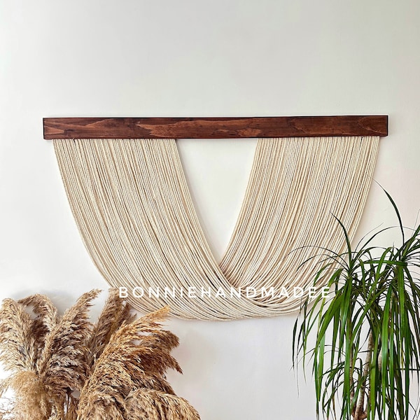 Grote Macrame muur opknoping, Boho Wall Decor, Macrame garen opknoping, tapijt kunst aan de muur, Boho decoratie, Inwijdingsfeest cadeau, hoofdeinde