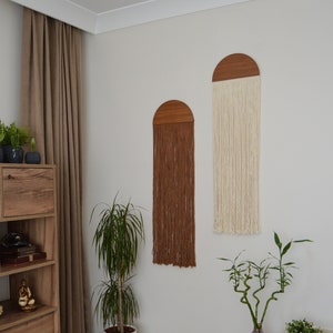 Half moon decor, Macrame Wall Hanging, Boho Wall Decor, Woven Wall Hanging, Boho Fiber Art, Minimalist Decor, Modern Home Decor
