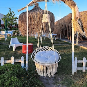 Macrame Swing Chair, Macrame Hammock Chair, Macrame hanging chair, Macrame Round Swing, Handmade Swing, indoor hammock chair, outdoor chair