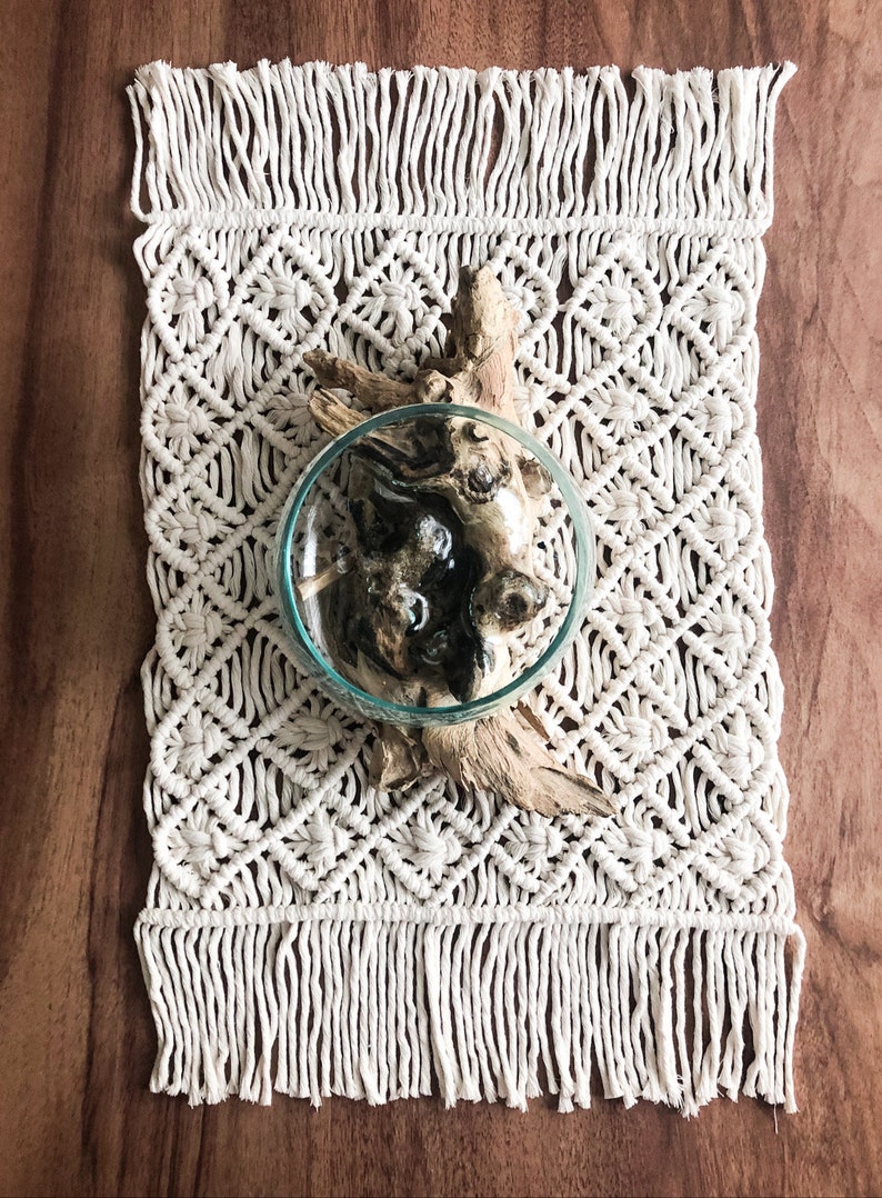 Macrame Placemat Cotton Rope Table Mat Macrame Mini Table Etsy