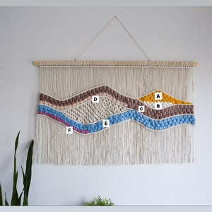 Stor väggbonad i makramé | Boho vävd ullgobeläng | Handgjord fiberkonstdekor | Neutral väggkonst för vardagsrum eller sovrum bild 8