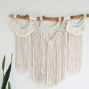 Grande tenture murale en macramé, tapisserie pour décoration d'intérieur bohème, art mural en macramé, décoration au-dessus du lit, tête de lit en macramé