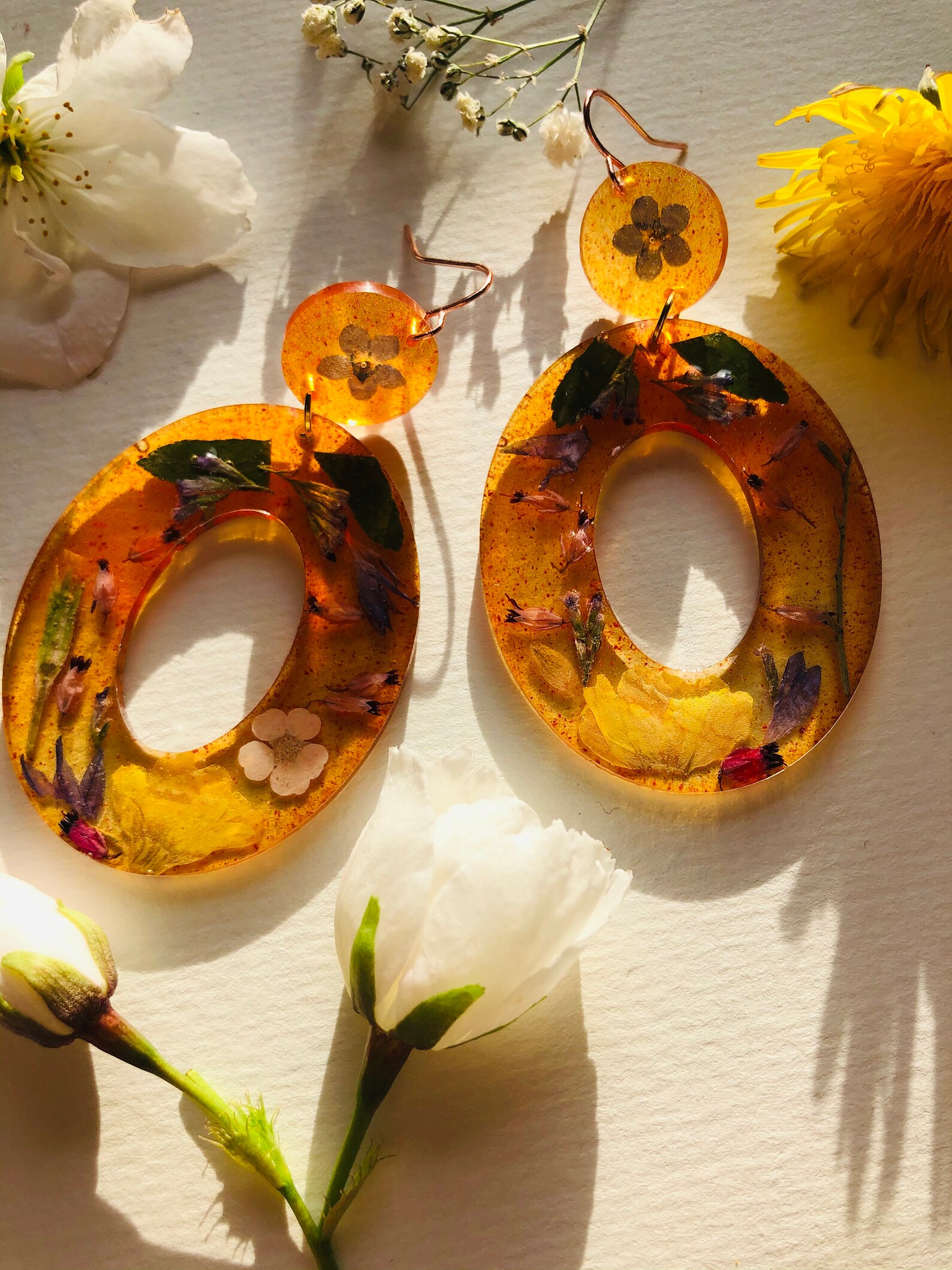 Wildflower Pressed Flower Earrings Dried Flower Earrings Etsy