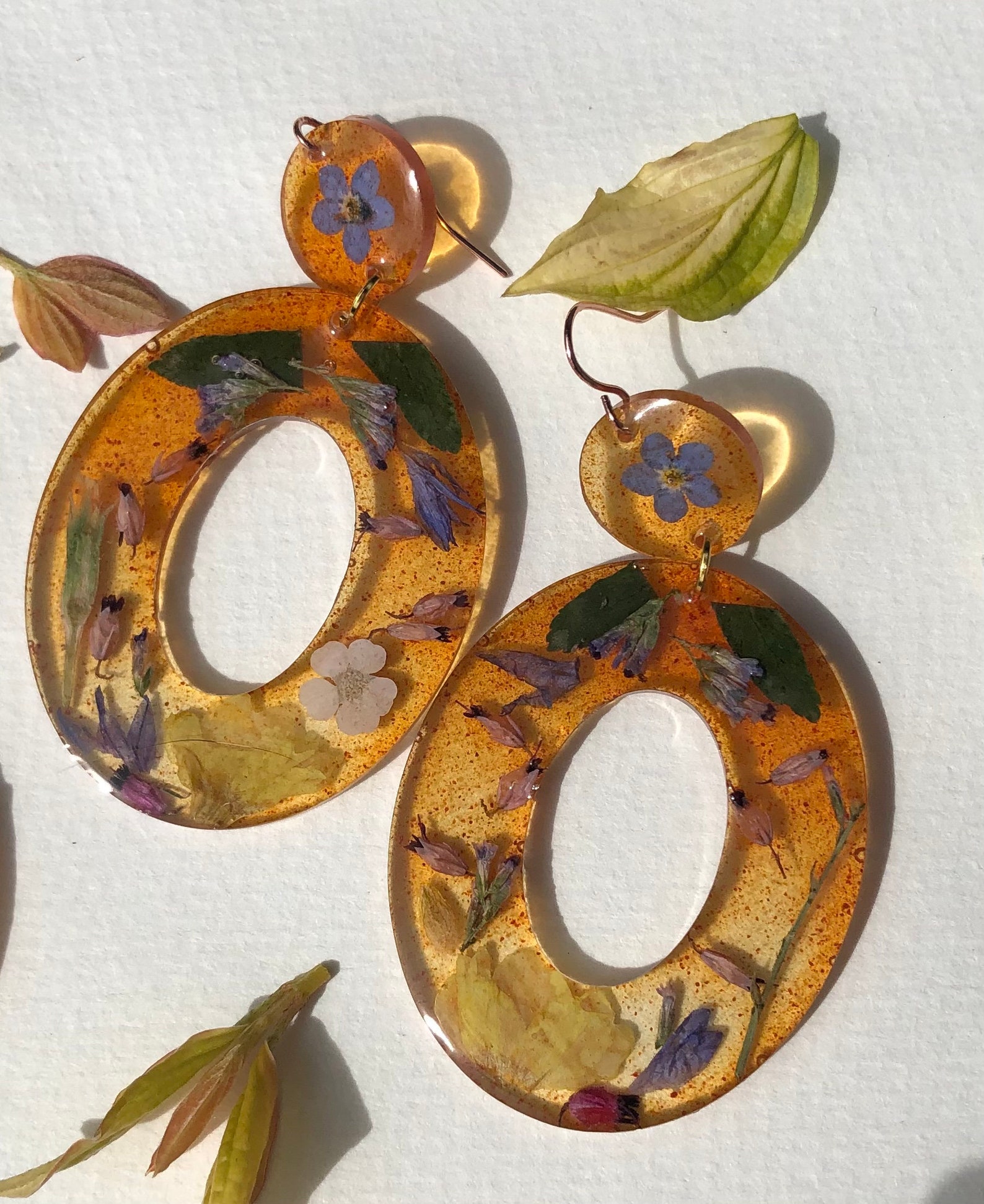 Wildflower Pressed Flower Earrings Dried Flower Earrings Etsy