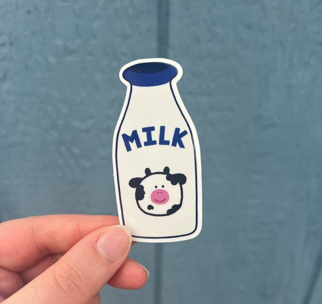 Milk Container Sticker Milk Bottle Sticker - Glossy Vinyl Waterproof Weatherproof Stickers Cow ...