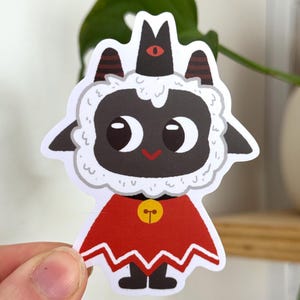 Cult of the Lamb Sticker - Matte White Vinyl Stickers Lambert Culty Videogame Waterproof