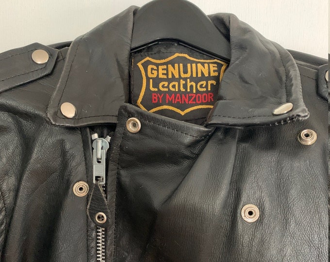 Vintage Genuine Leather MANZOOR Women's Biker Jacket Etsy