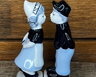 Delft Blue Dutch Boy and Dutch Girl Salt and Pepper Shakers - Vintage, Collectible