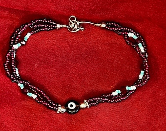 Braccialetto di perline con occhio fortunato, protezione dal male, gioielli colorati, amuleto di buona energia, Boho