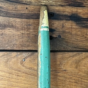 Vintage Wood Handle Green and White Striped Kitchen Cooking Fork | farmhouse |