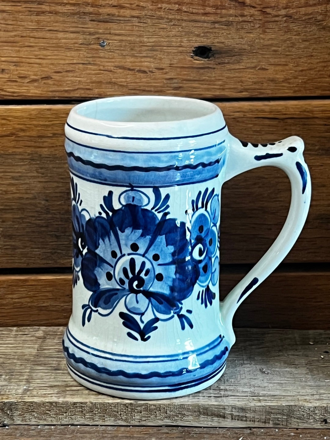 Vintage Hand Painted Delft Blue Stein 202 Made in Holland - Etsy