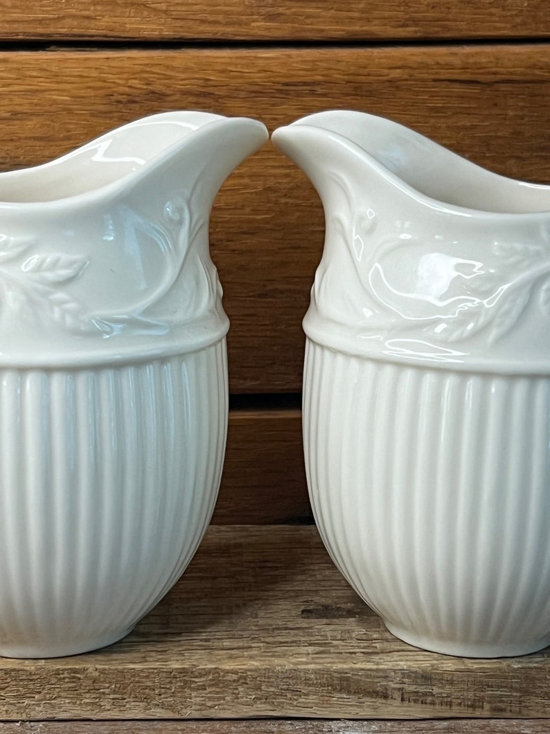Set of 2 Vintage Thatcher Creamware Creamers | Farmhouse | Display ...
