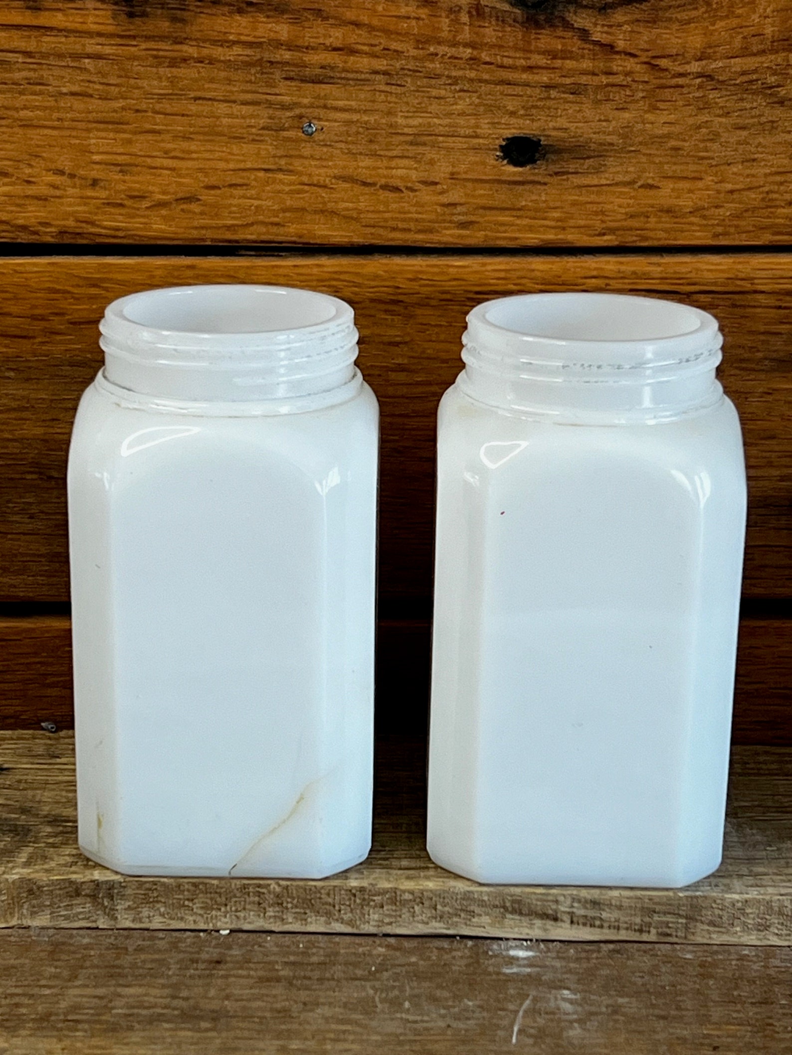 Set of Hazel Atlas Milk Glass Red Line Salt Pepper Shakers - Etsy