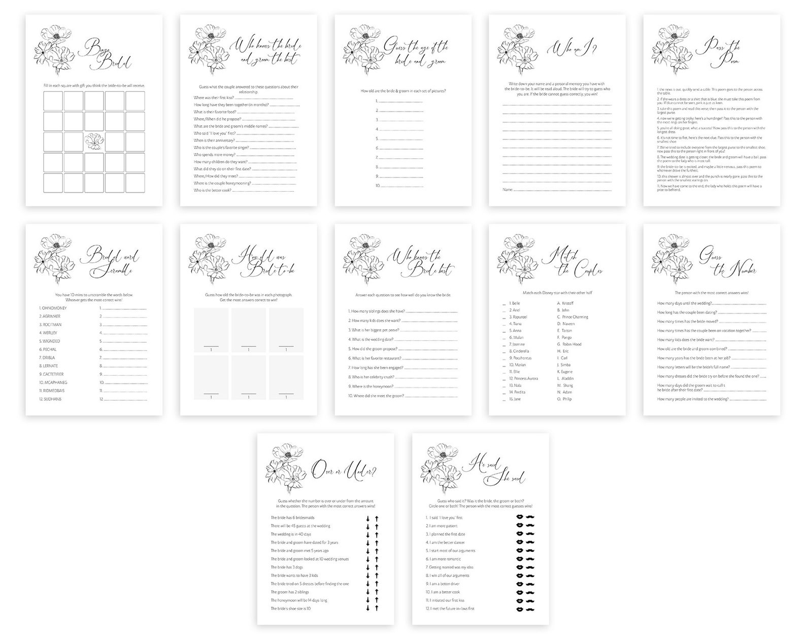 Bridal Shower Games Templates Printable Game Editable Canva Etsy Bridal Shower Games Templates Printable Game Editable Canva Etsy