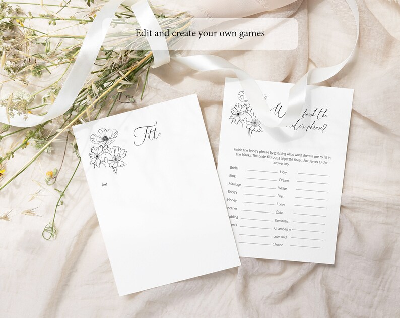 Bridal Shower Games Templates Printable Game Editable Canva Etsy