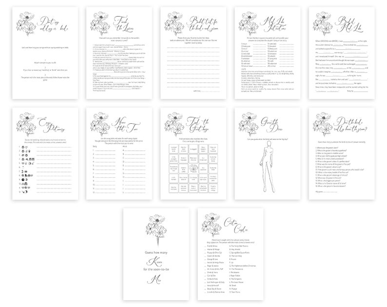 Bridal Shower Games Templates Printable Game Editable Canva Etsy Bridal Shower Games Templates Printable Game Editable Canva Etsy