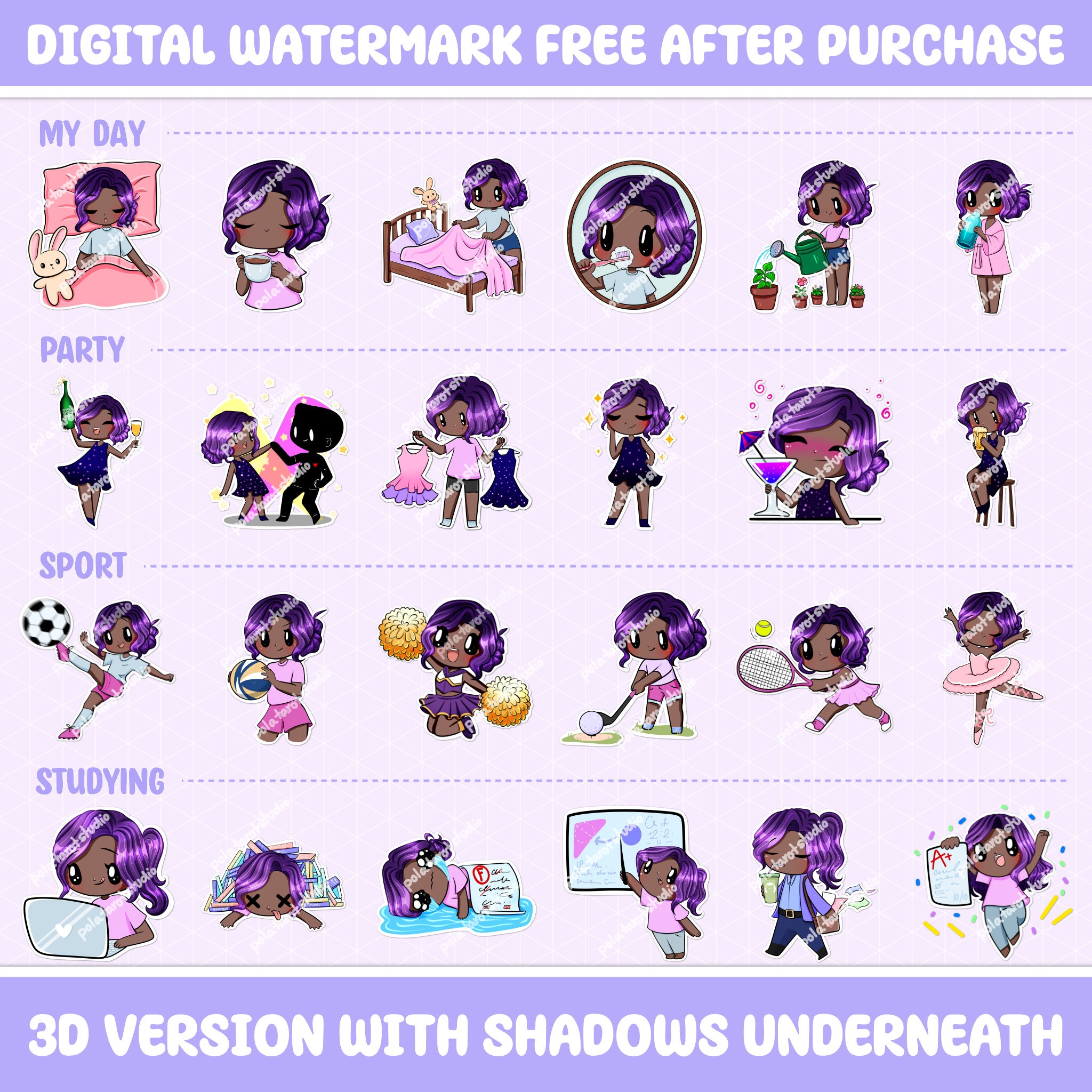 240pcs Customizable Aesthetic Digital Stickers Mega Pack ( Emily ...