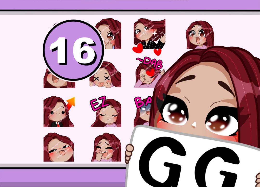 Kick Emotes 16pcs Valerie Maroon Hair Brown Eyes Latte Skin - Etsy