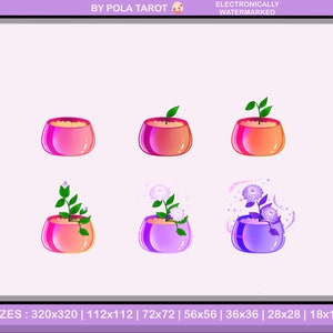 Twitch Bit Badges with cute Growing Plant for Subscribers and followers