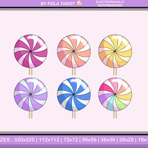 Bit Badges with Candy Sweets Lolipop