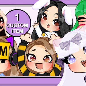 Custom Emotes | Twitch emotes | Emojis / Cute Chibi and Anime girl | Commission | Contact me first!