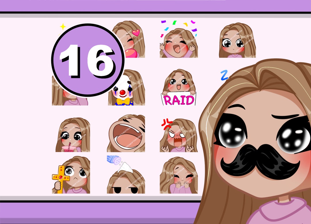 Kick Emotes 16pcs ( Girl EVA: Light Brown Hair | Black Eyes | Latte ...