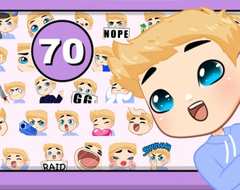 P2U emote 70pcs Boy ( IAN: blonde hair | blue eyes | pale skin )
