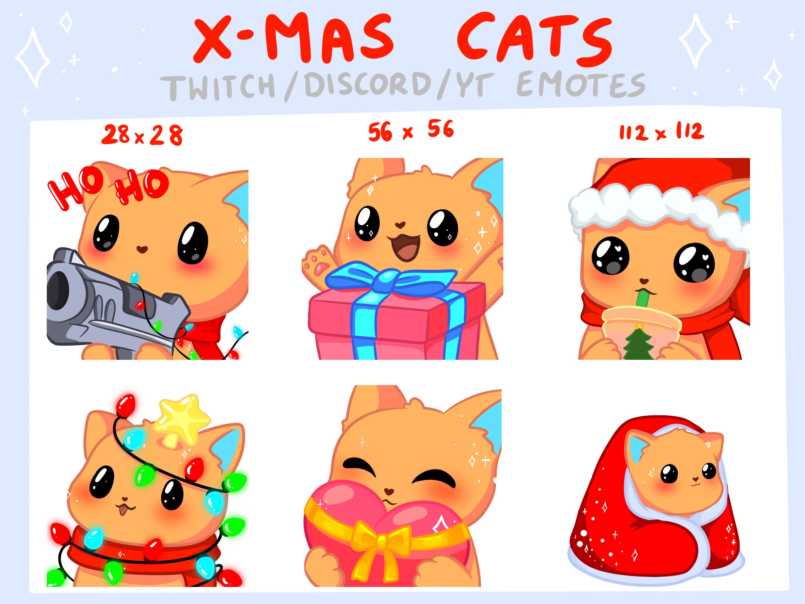 Christmas Cats Twitch Emote | Discord, Xmas, P2U, Overlay, Screen ...