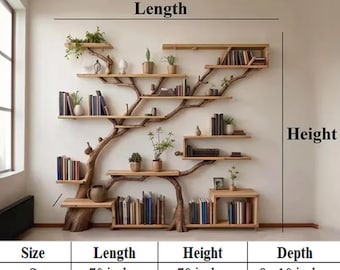 Wooden tree shelf discount