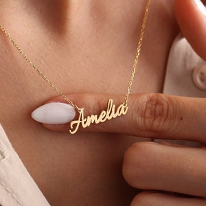 Personalized Name Necklace, Tiny Name Necklace, Dainty Necklace, Custom Necklace, Handwritten Necklace, Personalized Jewelry, Gift For Her